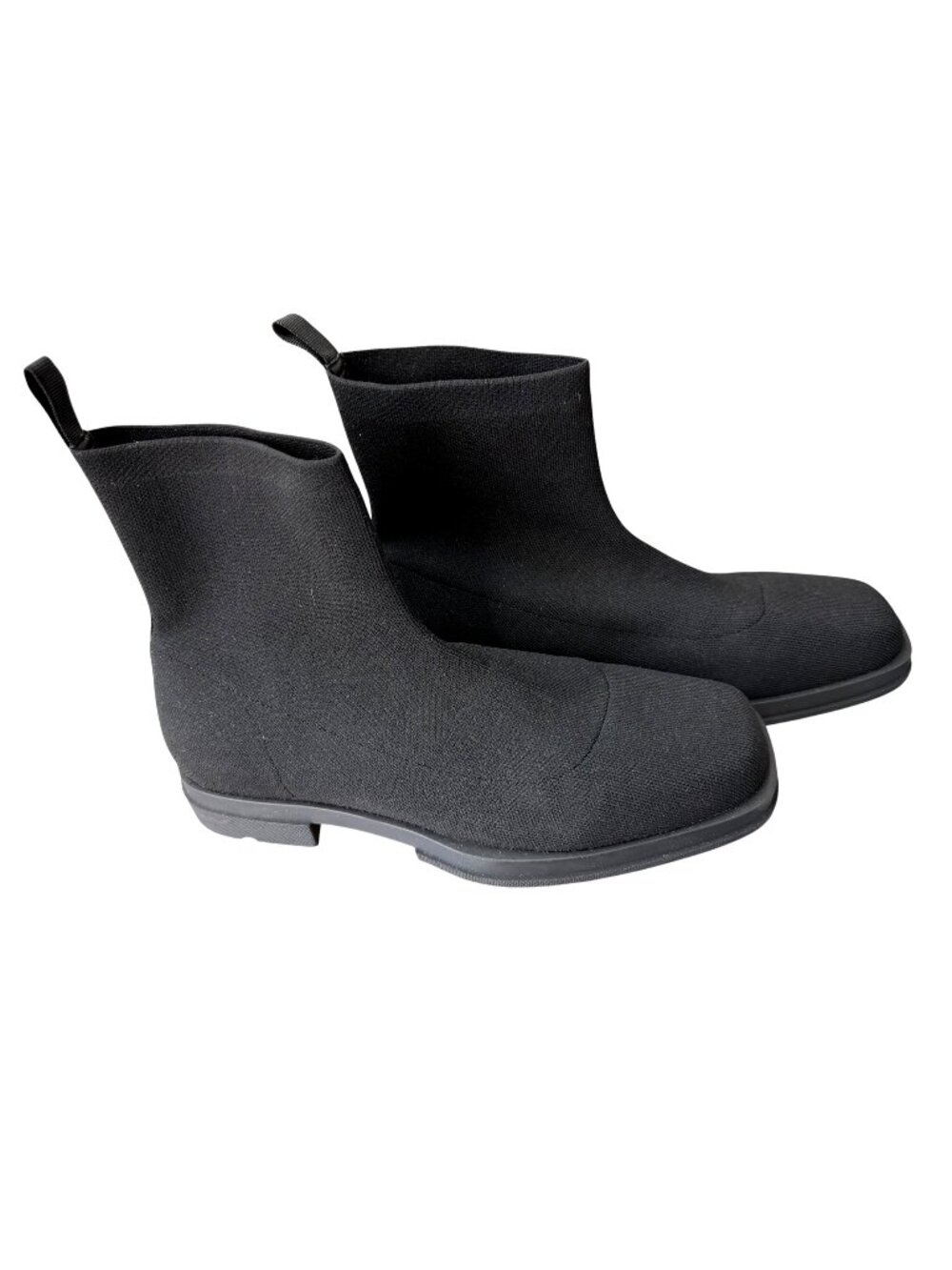 Arromic Square-Toe Black Knit Ankle Boots Size 11‎